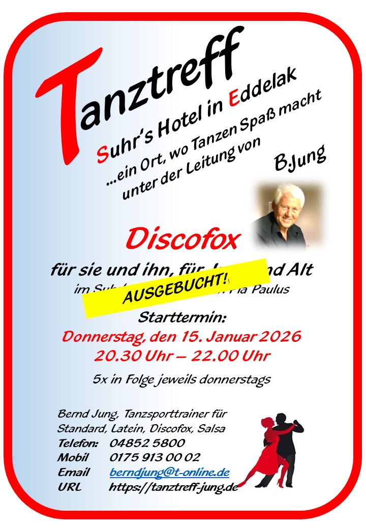 Eddelak Discofox Tanztreff 15.01.2026 AUSGEBUCHT