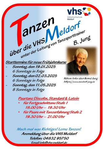 Meldorf Tanztreff Meldorf 19012025 und 03032025 und 11.05.2025 VHS
